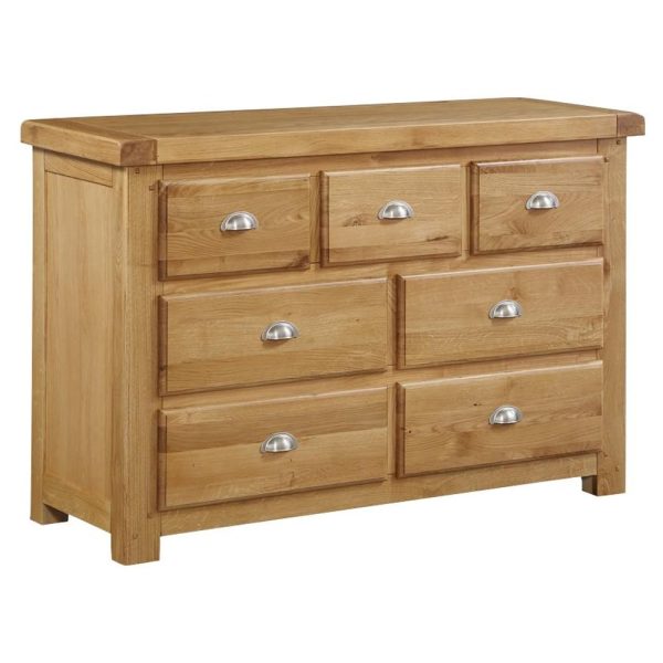 Heaton Wooden Chest Of 7 Drawers In Oak | Bed Sava