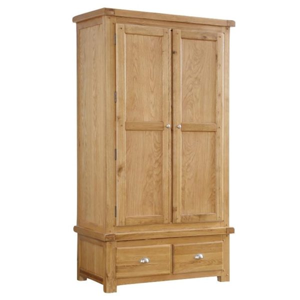 Heaton Wooden Wardrobe With 2 Doors In Oak | Bed Sava