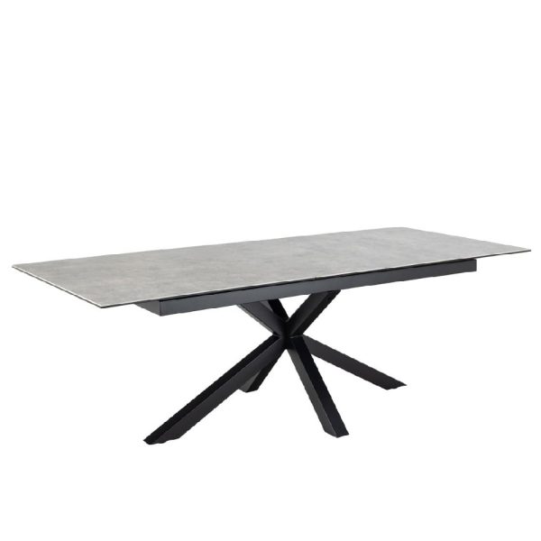 Hebron Ceramic Large Extending Dining Table In Grey | Bed Sava