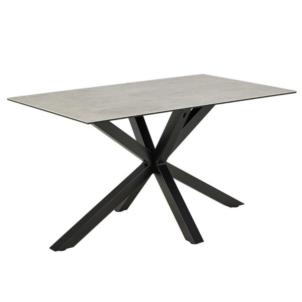 Hebron Small Ceramic Top Dining Table In Grey | Bed Sava