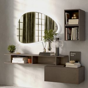Hector Wall Hung Wooden Hallway Furniture Set In Bronze | Bed Sava