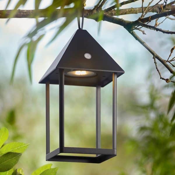 Helotes Metal Small Lantern Table Lamp In Matt Black | Bed Sava