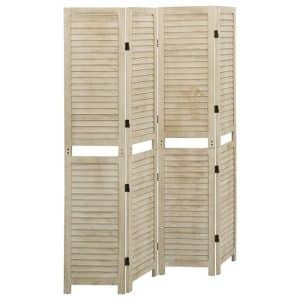 Helsa Wood Paulownia 4 Panels 140cm x 165cm Room Divider | Bed Sava