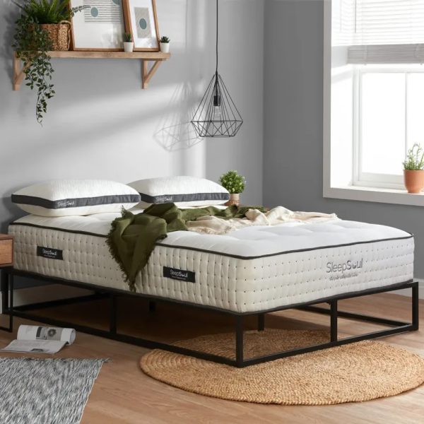 Helsinki Fabric King Size Mattress In White | Bed Sava