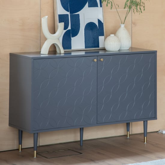 Helston Wooden Storage Cabinet With 2 Doors In Grey