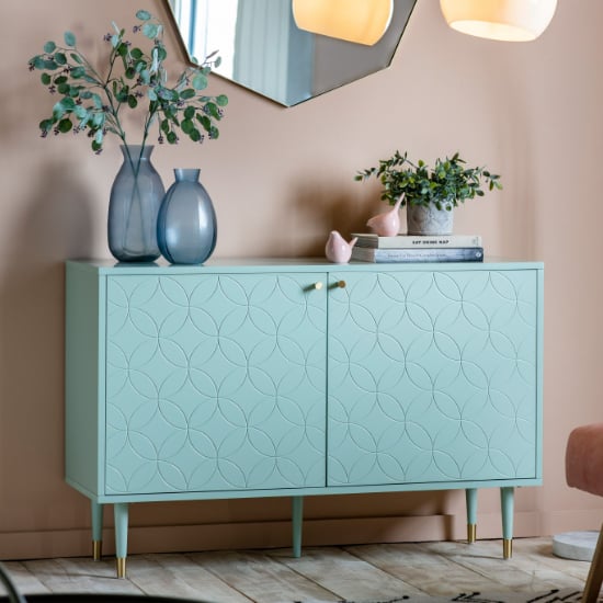 Helston Wooden Storage Cabinet With 2 Doors In Mint