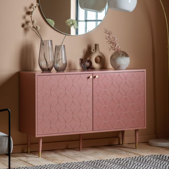 Helston Wooden Storage Cabinet With 2 Doors In Pink
