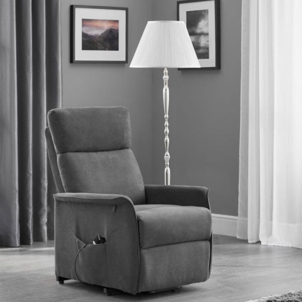 Henry Fabric Recliner Armchair In Charcoal Grey | Bed Sava