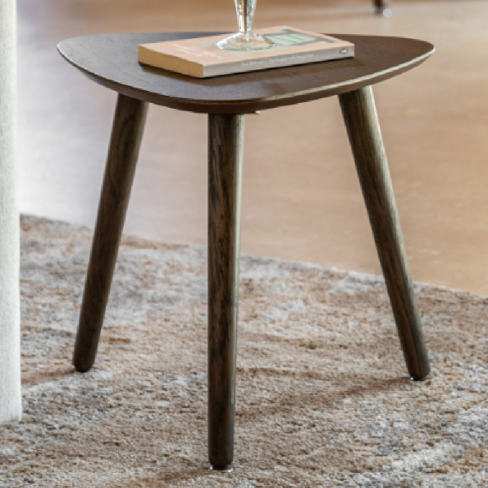 Hervey Wooden Side Table In Smoked