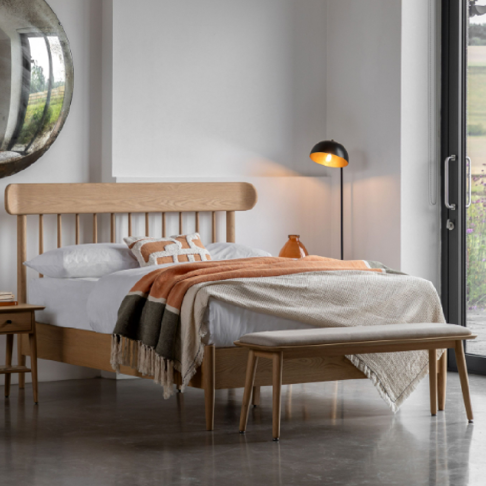 Hervey Wooden Spindle Double Bed In Natural