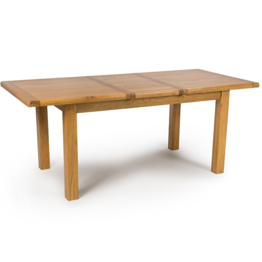 Hewitt Large Wooden Extending Dining Table In Rustic Oak