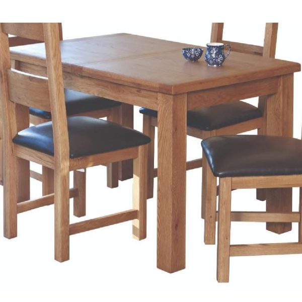 Hewitt Medium Wooden Extending Dining Table In Oak | Bed Sava