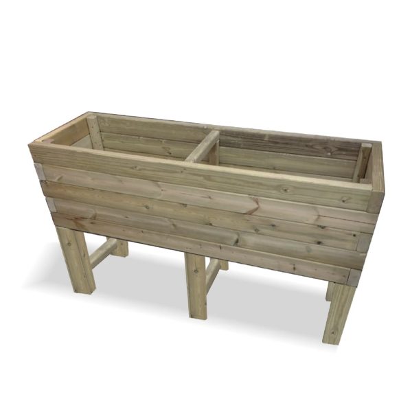 Hewitt Medium Wooden Raised Garden Planter In Natural | Bed Sava