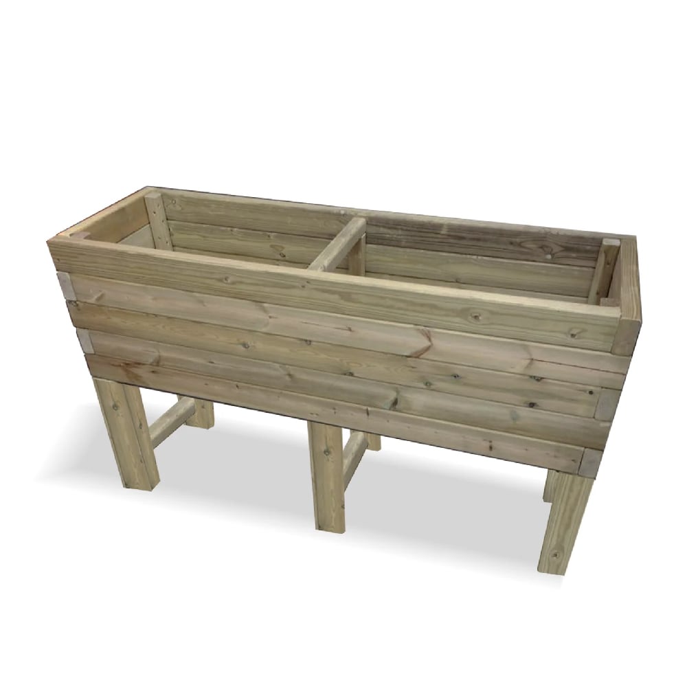 Hewitt Medium Wooden Raised Garden Planter In Natural