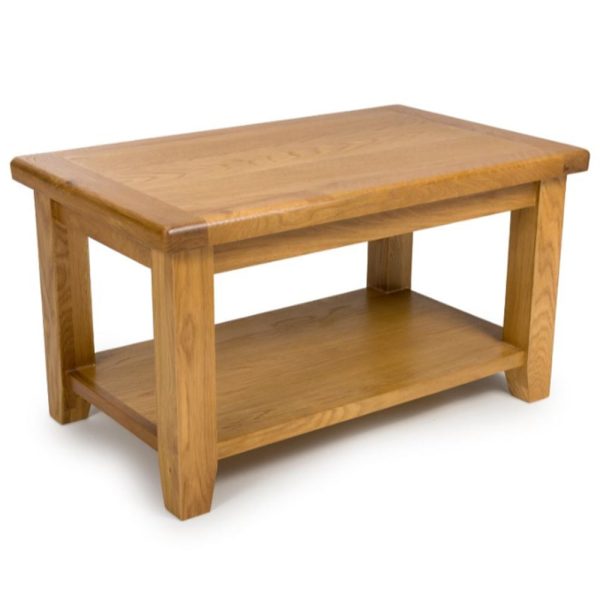 Hewitt Small Wooden Rectangular Coffee Table In Rustic Oak | Bed Sava