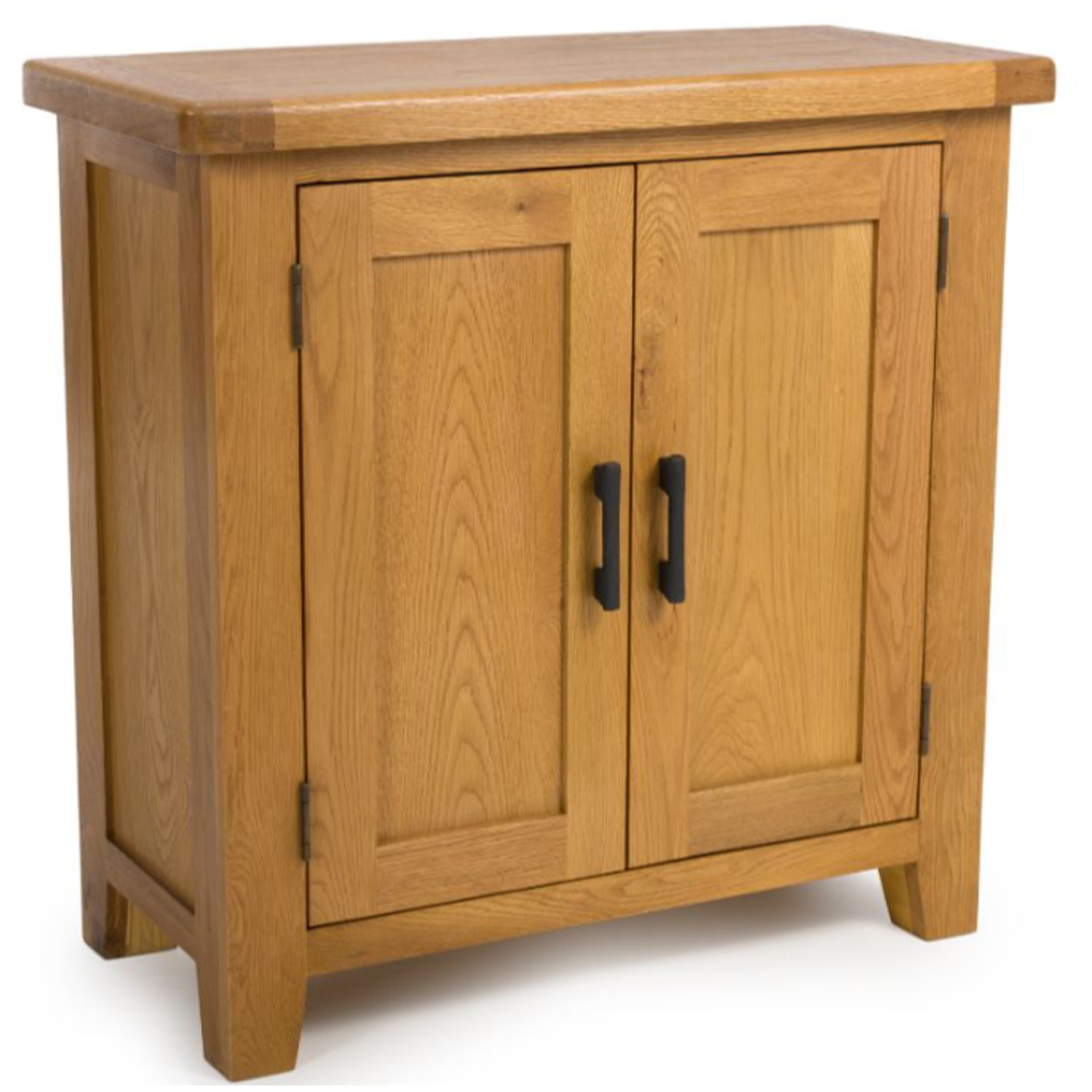 Hewitt Wooden Storage Cabinet With 2 Doors In Rustic Oak