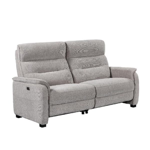Hidalgo Fabric Recliner 3 Seater Sofa In Natural | Bed Sava