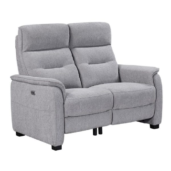 Hidalgo Fabric Recliner 2 Seater Sofa In Pewter | Bed Sava