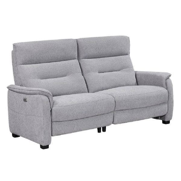 Hidalgo Fabric Recliner 3 Seater Sofa In Pewter | Bed Sava