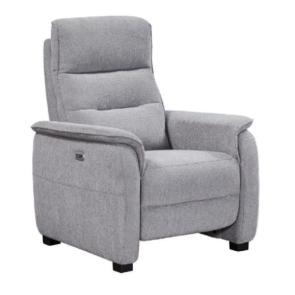 Hidalgo Fabric Recliner 1 Seater Sofa In Pewter | Bed Sava
