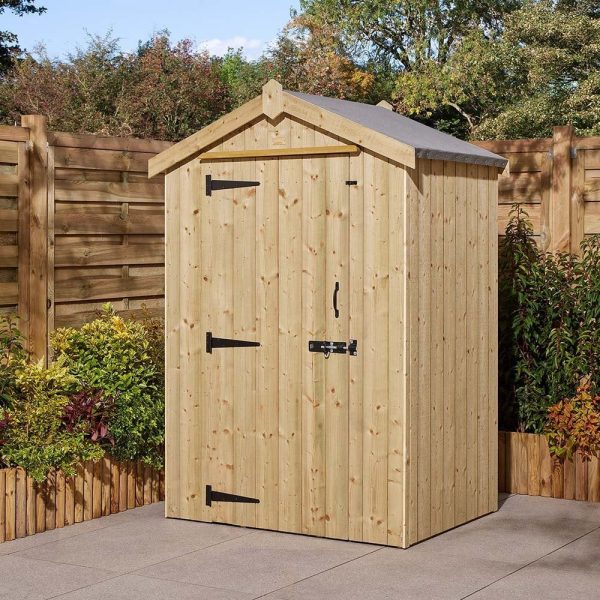 Hidalgo Small Wooden Garden Heritage Shed With 1 Door In Natural | Bed Sava