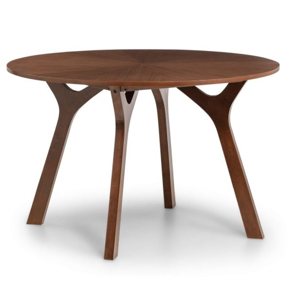 Hidalgo Wooden Dining Table Round In Walnut | Bed Sava
