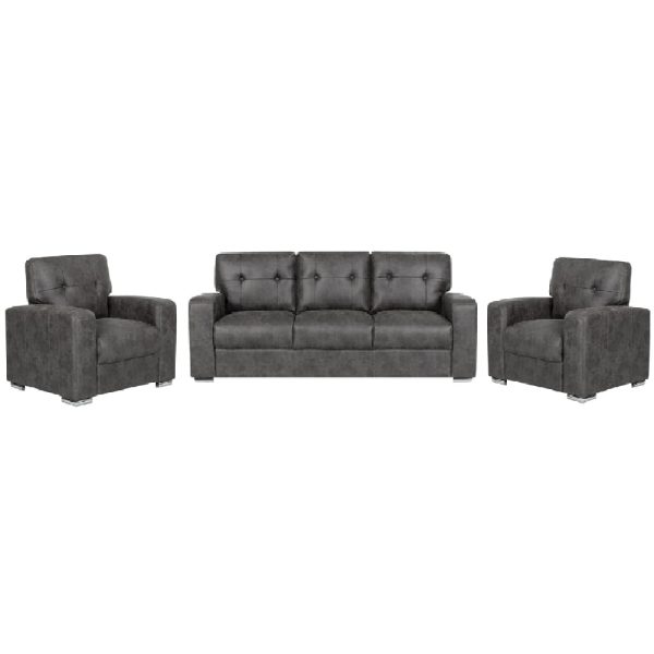 Hobart Fabric 3+1+1 Seater Sofa Set In Dark Grey | Bed Sava
