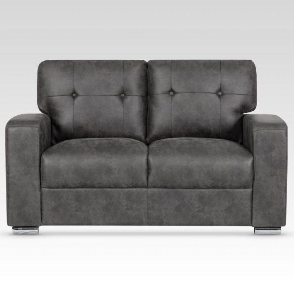 Hobart Fabric 2 Seater Sofa In Dark Grey | Bed Sava