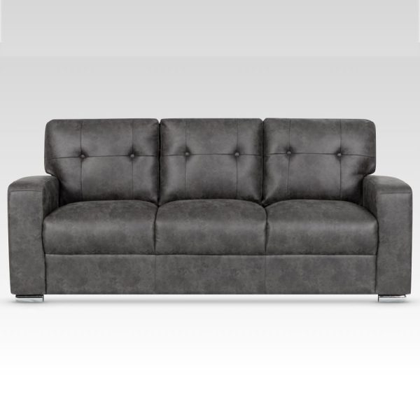 Hobart Fabric 3 Seater Sofa In Dark Grey | Bed Sava