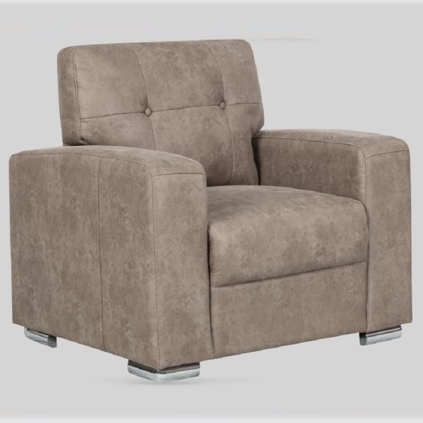 Hobart Fabric 1 Seater Sofa In Taupe | Bed Sava