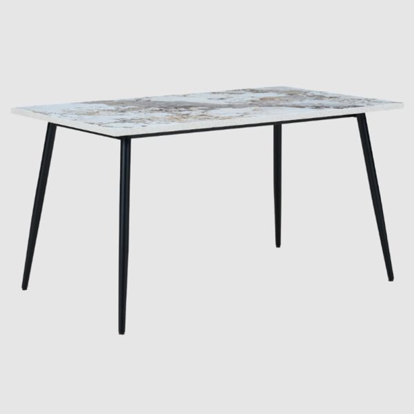 Hobart Small Wooden Dining Table In Pandora Marble Effect | Bed Sava