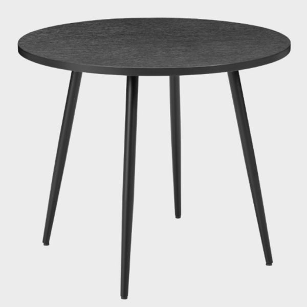 Hobart Wooden Round Dining Table In Black | Bed Sava