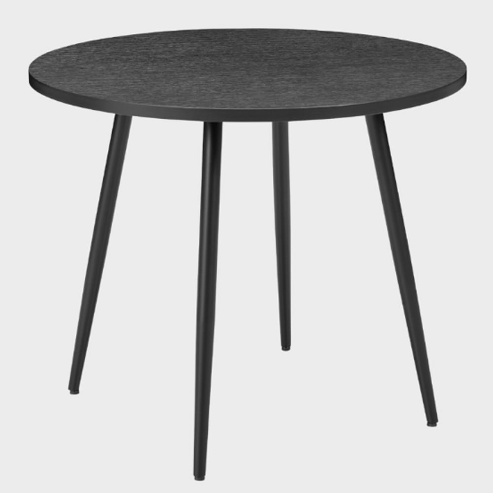 Hobart Wooden Round Dining Table In Black