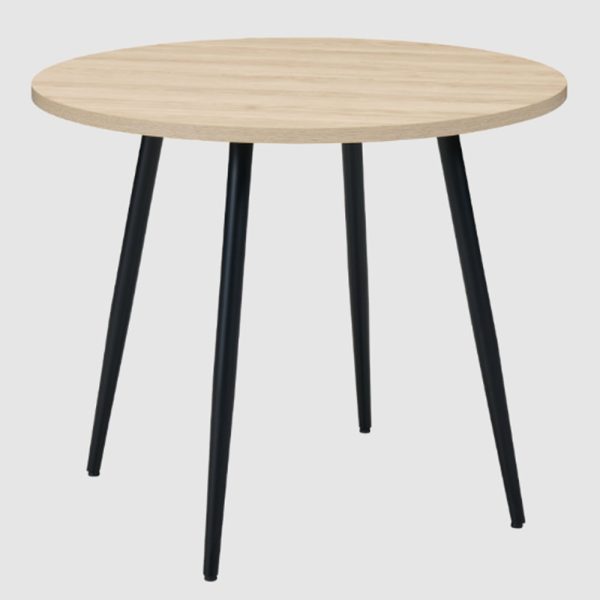 Hobart Wooden Round Dining Table In Oak | Bed Sava