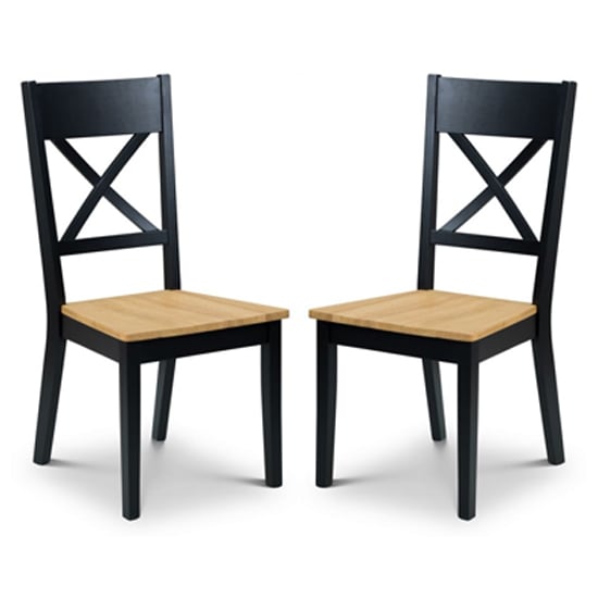 Haile Black And Oak Dining Chair In Pair