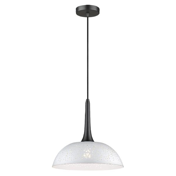 Holborn White Shade Pendant Light Large In Matt Black | Bed Sava