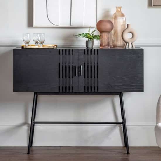 Holien Wooden Storage Cabinet With 2 Doors In Black