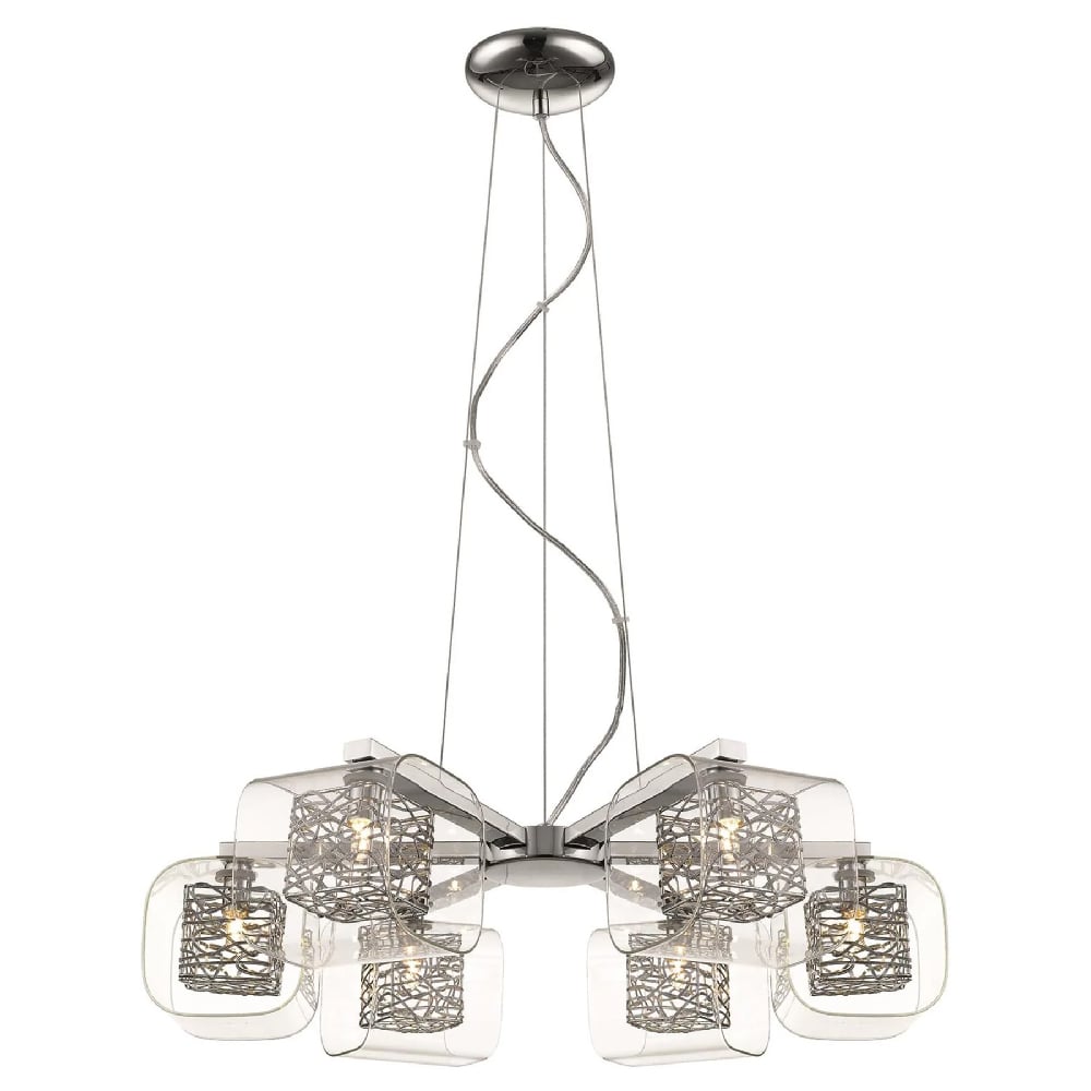 Holland 6 Light Clear Glass Pendant Light In Chrome