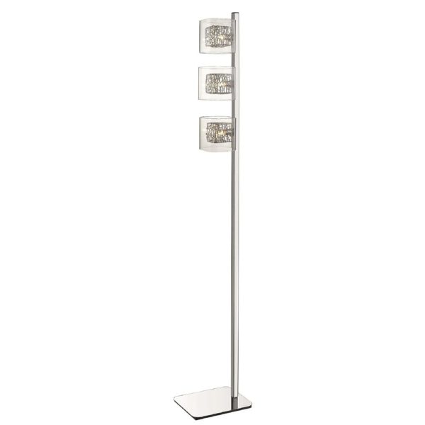 Holland Clear Glass Floor Lamp In Chrome | Bed Sava
