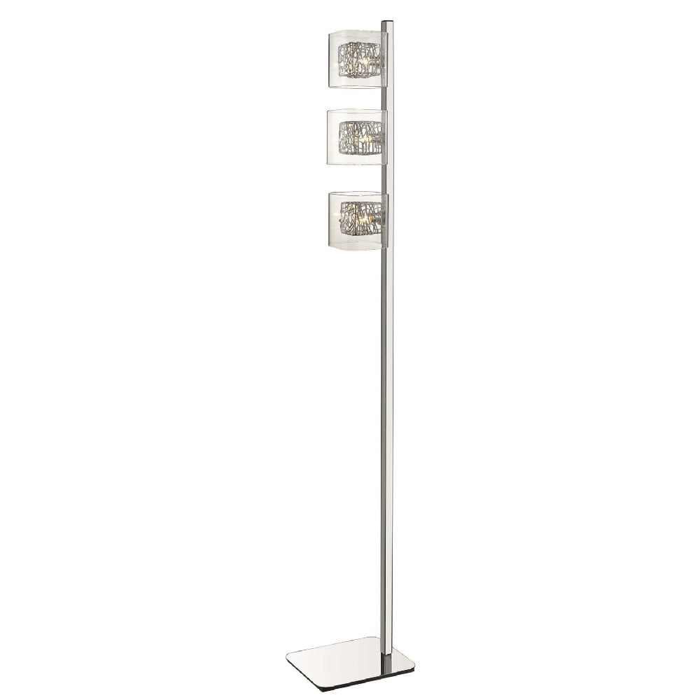 Holland Clear Glass Floor Lamp In Chrome