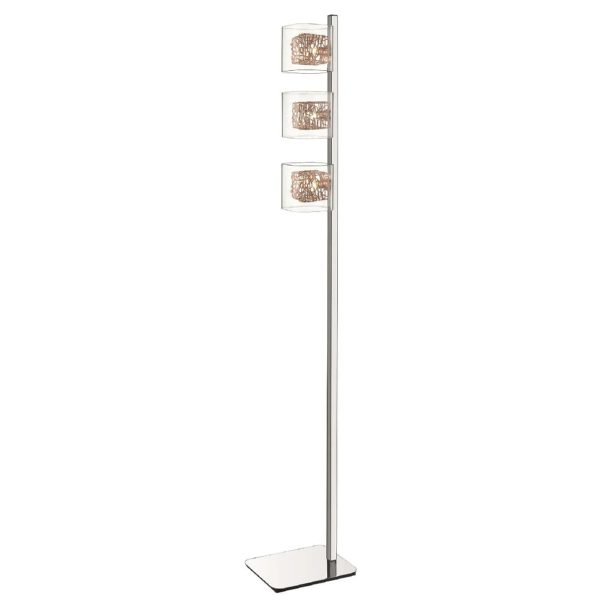 Holland Clear Glass Floor Lamp In Copper And Chrome | Bed Sava