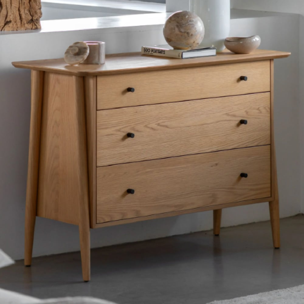 Hervey Wooden Chest Of 3 Drawers In Natural