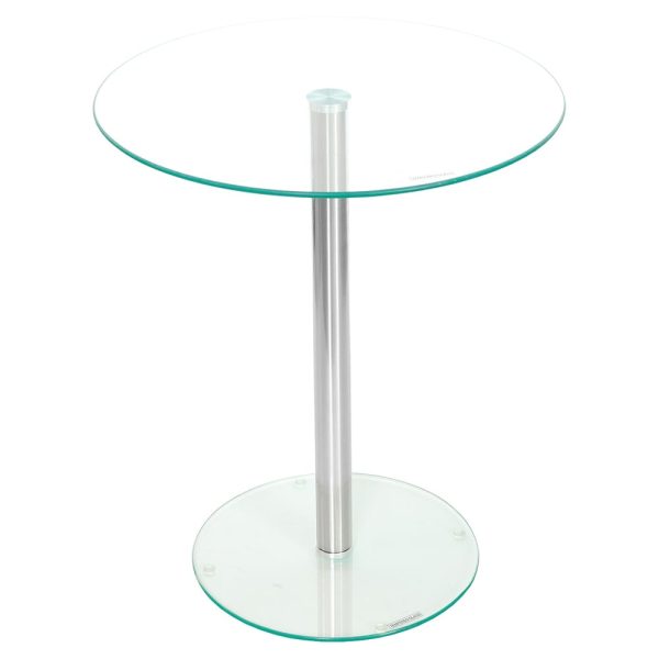 Holmdel Glass Round Side Table In Clear | Bed Sava