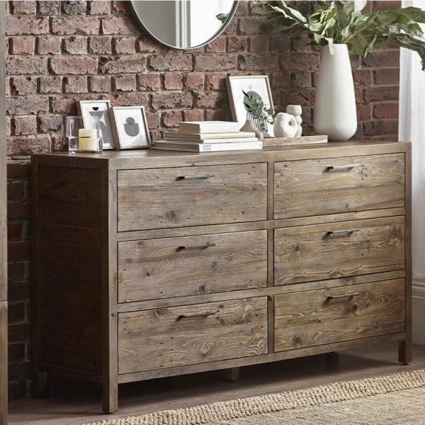 Homer Wooden Chest Of 6 Drawers In Brown | Bed Sava