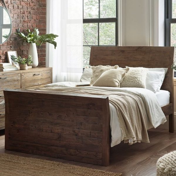 Homer Wooden King Size Bed In Brown | Bed Sava