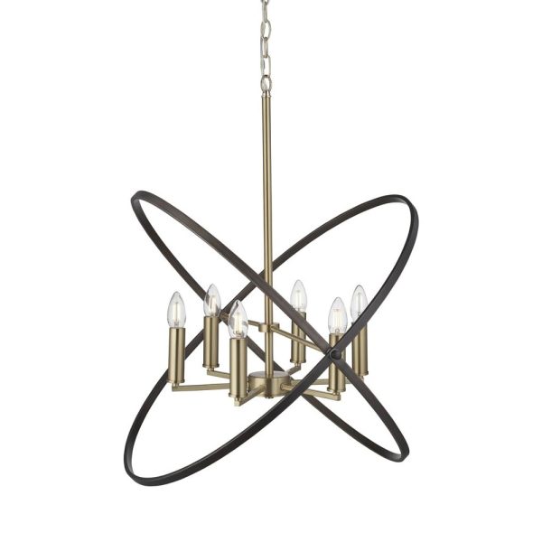 Hoopla 6 Light Ceiling Pendant Light In Bronze | Bed Sava