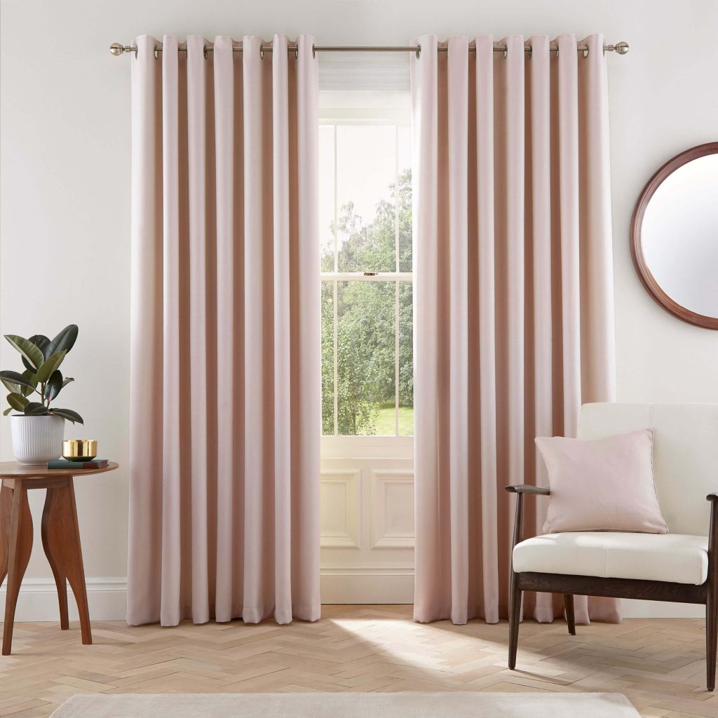 Helena Springfield Eden Lined Curtains 90" x 72", Blush