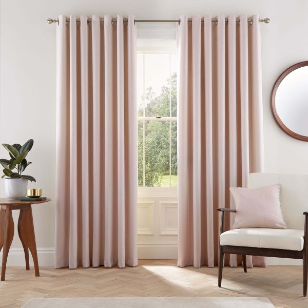 Helena Springfield Eden Lined Curtains 90 x 72 Blush | Bed Sava