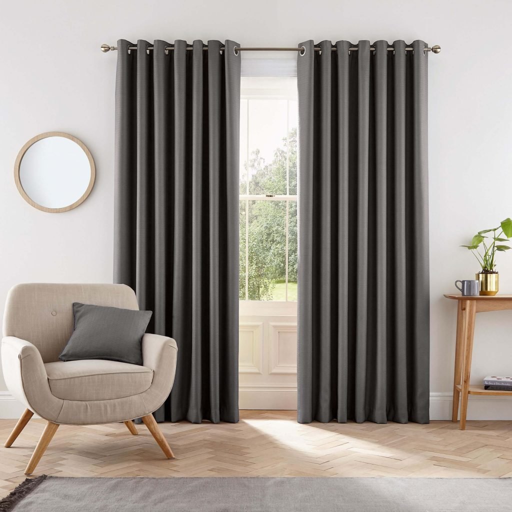 Helena Springfield Eden Lined Curtains 66" x 90", Charcoal