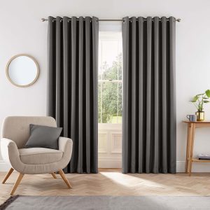 Helena Springfield Eden Lined Curtains 66 x 90 Charcoal | Bed Sava